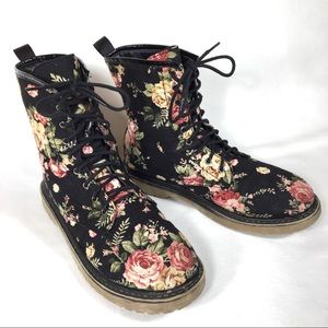 Unique Floral Combat Boots!